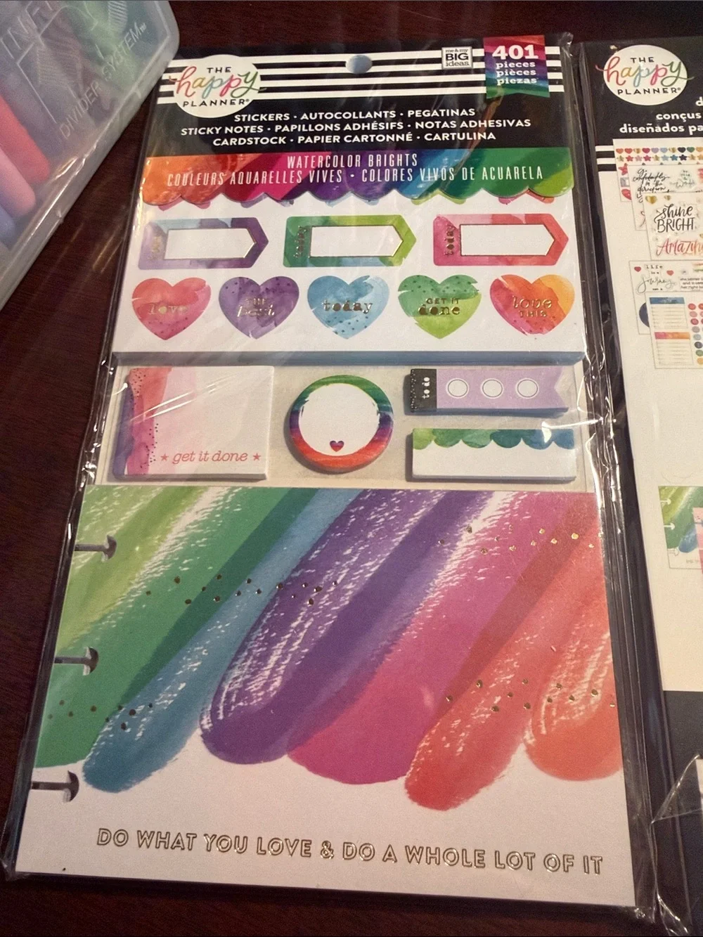 Happy Planner Watercolor Brights Stickers, Sticky notes & cardstock NEW